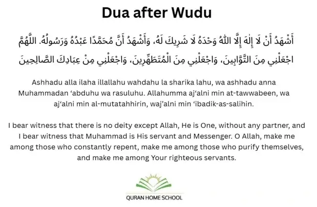 Duaa After Wudu